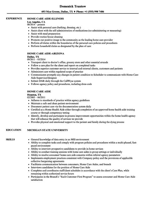 care assistant resume samples