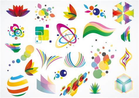 colorful logo design elements vector set  vector graphics