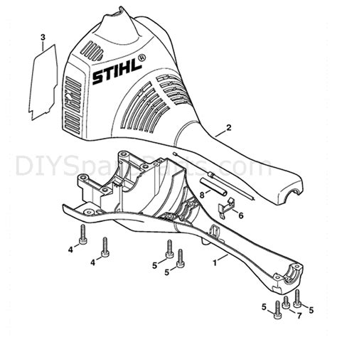 stihl km    engine km    parts diagram engine housing bike handle