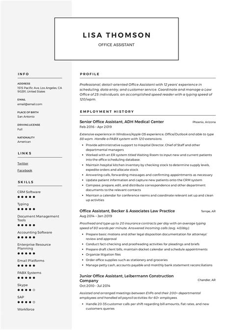 office assistant resume writing guide  resume templates