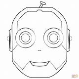 Robot Coloring Mask Printable Pages Paper sketch template