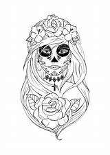 Muerte Colorear Catrina Calaveras Mexicanas Society6 Skulls Calacas Calavera Calaveritas sketch template