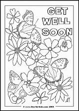 Well Coloring Pages Cards Printable Soon Mothers Colouring Kids Flowers Flower Butterfly Sheets Print Mother Adult Butterflies Card Color Template sketch template