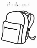 Backpack Coloring Print Outline Ll sketch template