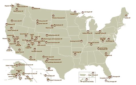 printable map  national parks