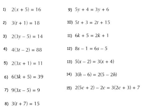 solving equations  variables   sides worksheet tessshebaylo