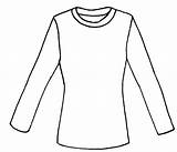 Sleeve Shirt Long Clipart Longsleeve Drawing Template Cliparts Jersey Blank Clip Plain Colouring Flat Coloring Pages Sketch Basketball Tee Easy sketch template