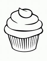 Cupcake Coloring Pages Old Library Clipart Kids Drawings Easy Year sketch template