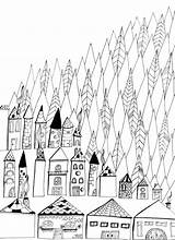 Coloring Adults Village Sheets Pages Colouring Choose Board Adult sketch template