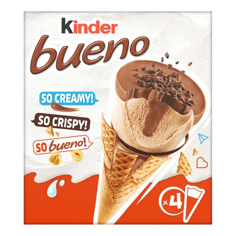 glaces cones fourrees noisettes  chocolat au lait kinder bueno le
