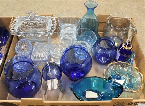 Large Lot Of Cobalt And Assorted Blue Glassware