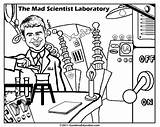 Scientist Mad Coloring Science Pages Drawing Getdrawings sketch template