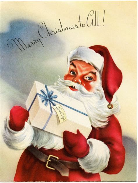 vintage santa greeting card  graphics vintage christmas cards