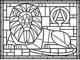 Coloring Stained Glass Pages Adults Printable Popular sketch template