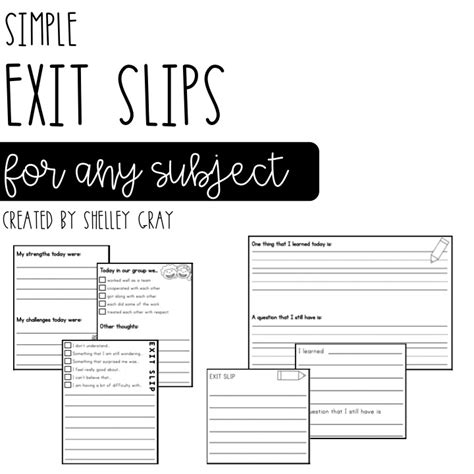 using exit slips in the classroom shelley gray