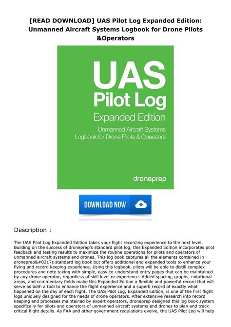 read  uas pilot log expanded edition unmanned aircraft systems logbo  niamhhartae