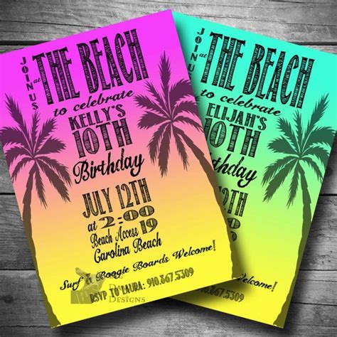 The 25 Best Beach Party Invitations Ideas On Pinterest Pool Party