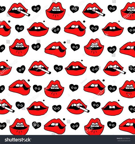 seamless sexy red lips pop art stock vector 322709741 shutterstock