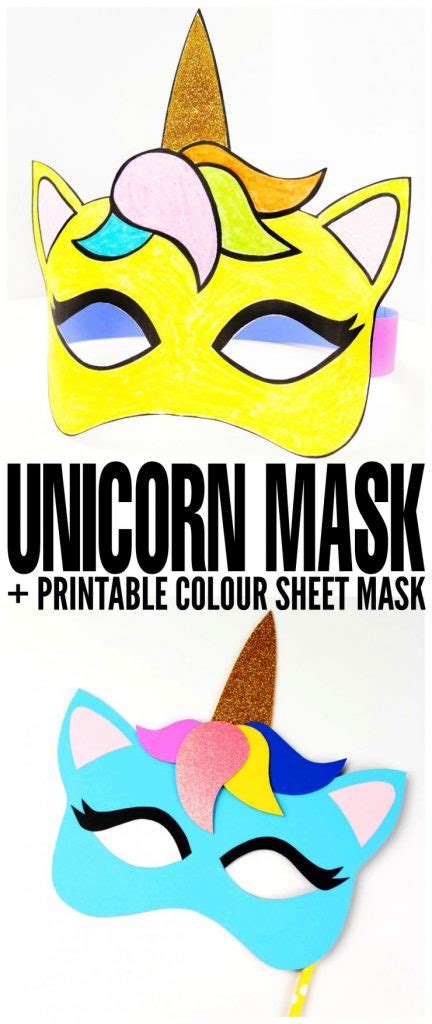 unicorn mask craft printable colouring sheet mask frugal mom eh