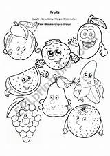 Coloring Apple Mango Fruits Pages Watermelon Pear Banana Grapes Choose Board Strawberry sketch template