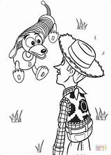 Coloring Sheriff Slinky Woody Dog Pages Silhouettes sketch template