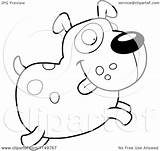 Spotted Dog Chubby Jumping Coloring Cartoon Clipart Cory Thoman Outlined Vector Royalty sketch template
