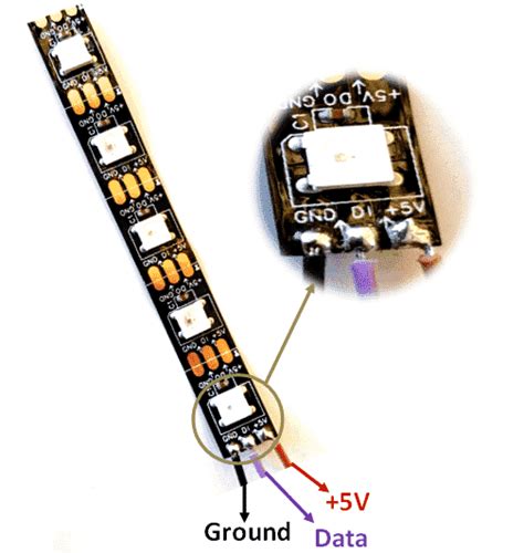 neopixel leds strip pinout arduino interfacing applications