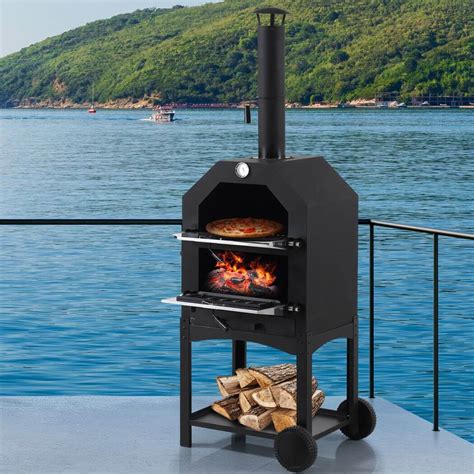 charcol smoker bbq grill portable outdoor steel pizza oven steamer auz sales