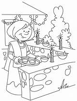 Diwali Coloring Festival Drawing Pages Kids Happy Colouring Sketch Deepavali Easy Drawings Printable Painting Sheets Sketches Thailand Children Light Clipart sketch template
