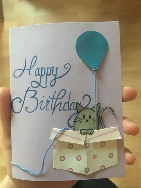 cat pinterest inspired birthday card birthdaycard diy birthday