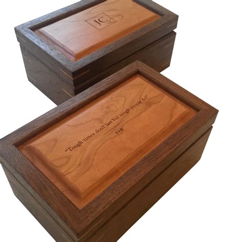 personalized small keepsake boxes walnut  cherry mad tree woodcrafts