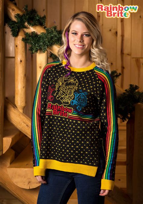 Hi Lo Women S Rainbow Brite Ugly Christmas Sweater