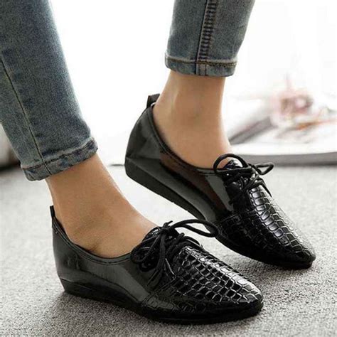 womens girl snakeskin lace  pointy toe loafers flat dress formal oxfords shoes ebay