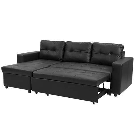 Buy 3 Seater Corner Sofa Bed Storage Chaise Couch Faux