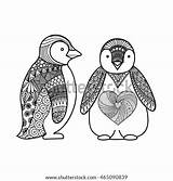 Penguins Adult sketch template