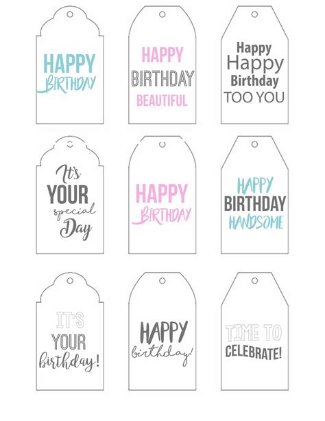 printable gift tags  birthday