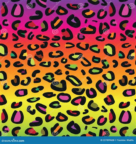 cute rainbow leopard seamless pattern stock vector illustration  leopard green