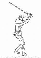 Wars Star Kanan Rebels Draw Jarrus Step Drawing Tutorials Drawingtutorials101 sketch template