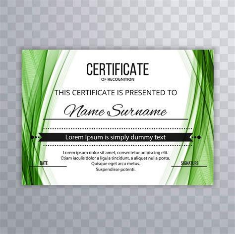 green certificate template  vector art   downloads