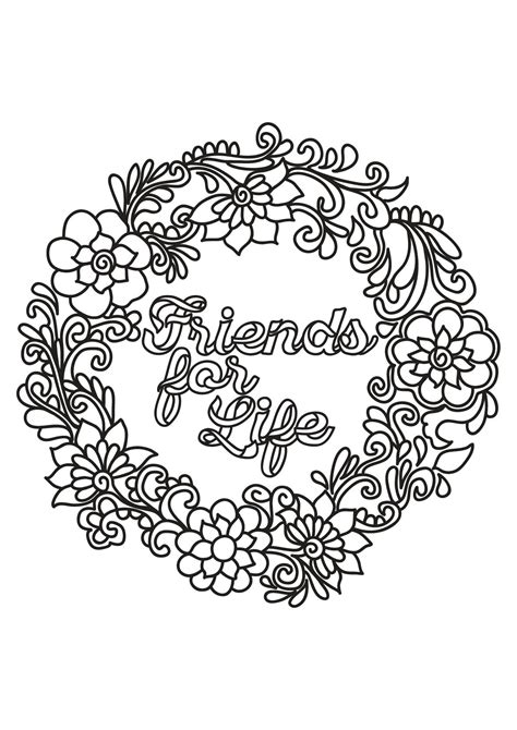 friends  life   gallery quotes quote coloring pages