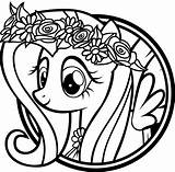Pony Little Fluttershy Coloring Drawing Clipart Pages Cameo Book Transparent Background Template Hiclipart sketch template