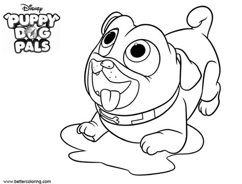 puppy dog pals coloring pages wait  food  printable coloring pages
