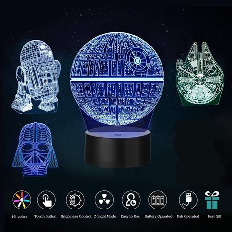 Rgb 3d Illusion Led Lamp Star Wars Jedi Leader Desk Lantern Led Night
