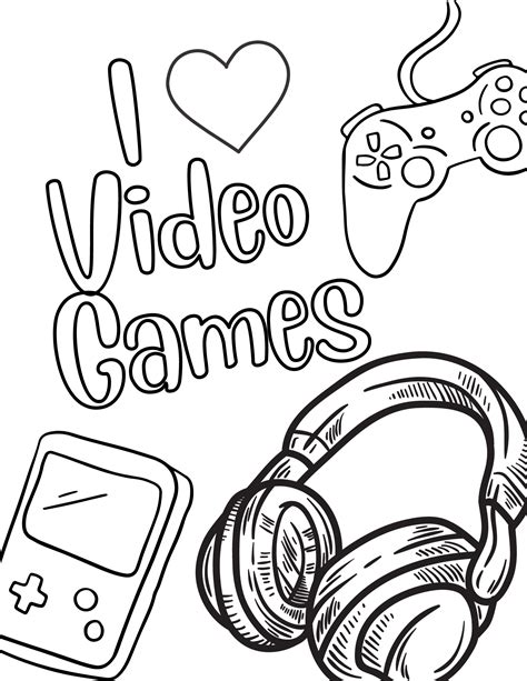 gaming coloring pages   video game fan