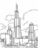 Tower Coloring Willis Pages Sears Printable Illinois Paper Drawing Monuments Categories sketch template