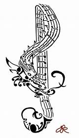 Music Tattoo Tribal Dragon Designs Note Notes Choose Board Tattoos sketch template