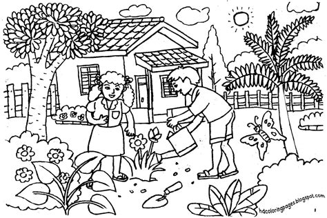 gardening gardening coloring pages