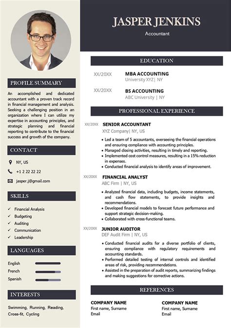 accountant resume sample  word   cvs