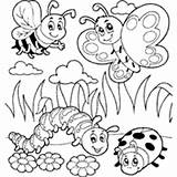 Coloring Bee Bugs Pages Summer Surfnetkids Bug Insect Spring Sheets Drawing Bees Animals Flower Honey Books Visit Four sketch template