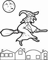 Witch Coloring Pages Halloween Printable Kids Hat Drawing Simple Print Witches Broom Color Sheets Preschool Getcolorings Click Getdrawings Choose Board sketch template